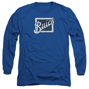 AN OFFCIALLY LICENSED BUICK DISTRESSED EMBLEM MEN'S LONG SLEEVE T-SHIRT ROYAL