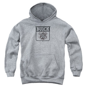 AN OFFCIALLY LICENSED BUICK 1946 EMBLEM YOUTH HOODIE ATHLETIC HEATHER