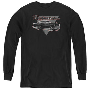 AN OFFCIALLY LICENSED BUICK 1952 ROADMASTER YOUTH LONG SLEEVE T-SHIRT BLACK