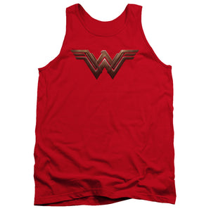 AN OFFCIALLY LICENSED BATMAN V SUPERMAN WW SHIELD ADULT UNISEX TANK TOP RED