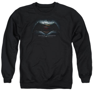 AN OFFCIALLY LICENSED BATMAN VS SUPERMAN LOGO ADULT UNISEX CREWNECK SWEATSHIRT BLACK
