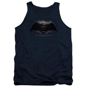 AN OFFCIALLY LICENSED BATMAN V SUPERMAN LOGO ADULT UNISEX TANK TOP NAVY