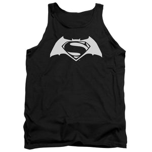 AN OFFCIALLY LICENSED BATMAN V SUPERMAN SIMPLE LOGO ADULT UNISEX TANK TOP BLACK