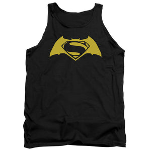AN OFFCIALLY LICENSED BATMAN V SUPERMAN SIMPLE LOGO ADULT UNISEX TANK TOP BLACK