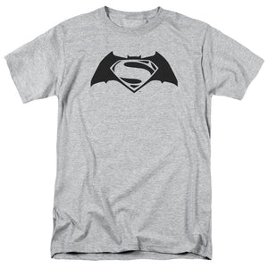 AN OFFCIALLY LICENSED BATMAN V SUPERMAN SIMPLE LOGO MEN'S REGULAR FIT T-SHIRT ATHLETIC HEATHER