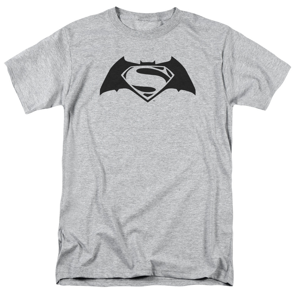 AN OFFCIALLY LICENSED BATMAN V SUPERMAN SIMPLE LOGO MEN'S REGULAR FIT T-SHIRT ATHLETIC HEATHER