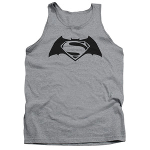 AN OFFCIALLY LICENSED BATMAN V SUPERMAN SIMPLE LOGO ADULT UNISEX TANK TOP ATHLETIC HEATHER
