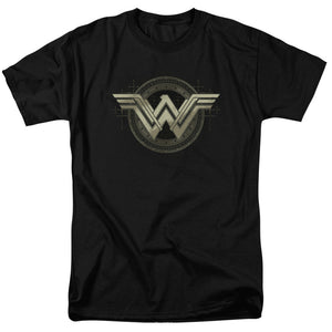 AN OFFCIALLY LICENSED BATMAN V SUPERMAN ANCIENT EMBLEMS MEN'S REGULAR FIT T-SHIRT BLACK