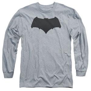 AN OFFCIALLY LICENSED BATMAN V SUPERMAN BATMAN LOGO MEN'S LONG SLEEVE T-SHIRT ATHLETIC HEATHER