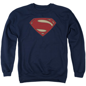 AN OFFCIALLY LICENSED BATMAN V SUPERMAN SUPER MOVIE LOGO ADULT UNISEX CREWNECK SWEATSHIRT NAVY