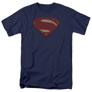 AN OFFCIALLY LICENSED BATMAN V SUPERMAN SUPER MOVIE LOGO MEN'S REGULAR FIT T-SHIRT NAVY