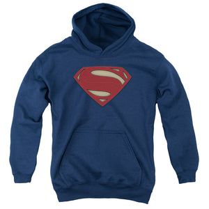 AN OFFCIALLY LICENSED BATMAN V SUPERMAN SUPER MOVIE LOGO YOUTH HOODIE NAVY