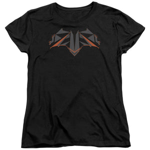 AN OFFCIALLY LICENSED BATMAN V SUPERMAN TECH BAT LOGO WOMEN'S REGULAR FIT T-SHIRT BLACK