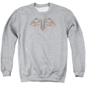 AN OFFCIALLY LICENSED BATMAN V SUPERMAN TECH BAT LOGO ADULT UNISEX CREWNECK SWEATSHIRT ATHLETIC HEATHER