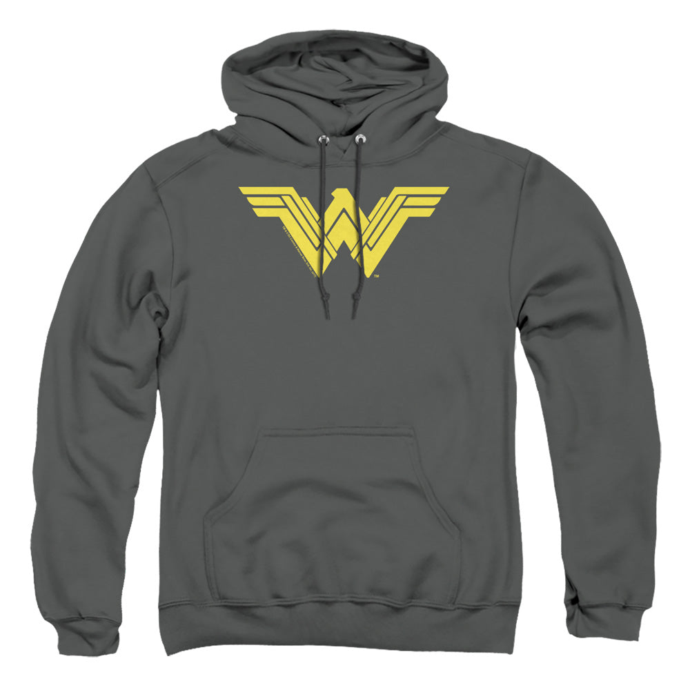AN OFFCIALLY LICENSED BATMAN V SUPERMAN CLEAN LINE LOGO ADULT UNISEX PULLOVER HOODIE CHARCOAL