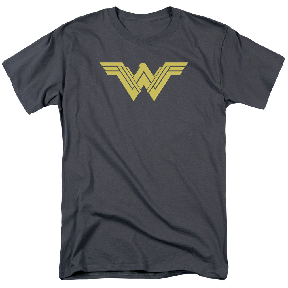 AN OFFCIALLY LICENSED BATMAN V SUPERMAN CLEAN LINE LOGO MEN'S REGULAR FIT T-SHIRT CHARCOAL