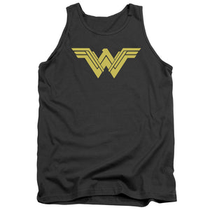 AN OFFCIALLY LICENSED BATMAN V SUPERMAN CLEAN LINE LOGO ADULT UNISEX TANK TOP CHARCOAL
