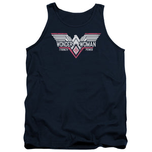 AN OFFCIALLY LICENSED BATMAN V SUPERMAN THUNDER LOGO ADULT UNISEX TANK TOP NAVY