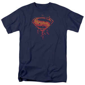 AN OFFCIALLY LICENSED BATMAN V SUPERMAN TECH SUPER LOGO MEN'S REGULAR FIT T-SHIRT NAVY