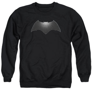 AN OFFCIALLY LICENSED BATMAN V SUPERMAN BEVELED BAT LOGO ADULT UNISEX CREWNECK SWEATSHIRT BLACK