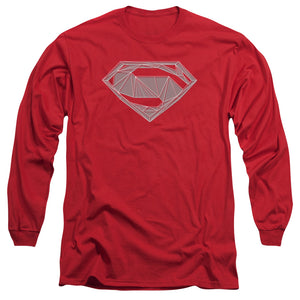 AN OFFCIALLY LICENSED BATMAN V SUPERMAN TECHY S MEN'S LONG SLEEVE T-SHIRT RED
