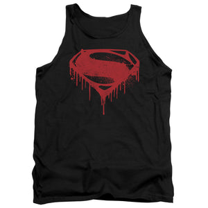 AN OFFCIALLY LICENSED BATMAN V SUPERMAN SPLATTERED ADULT UNISEX TANK TOP BLACK