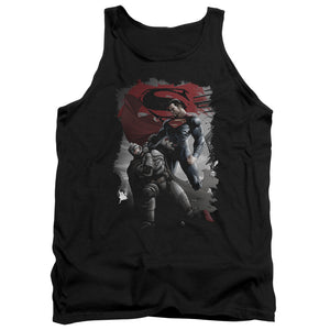 AN OFFCIALLY LICENSED BATMAN VS SUPERMAN CHOKE ADULT UNISEX TANK TOP BLACK