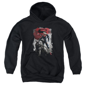 AN OFFCIALLY LICENSED BATMAN VS SUPERMAN CHOKE YOUTH HOODIE BLACK