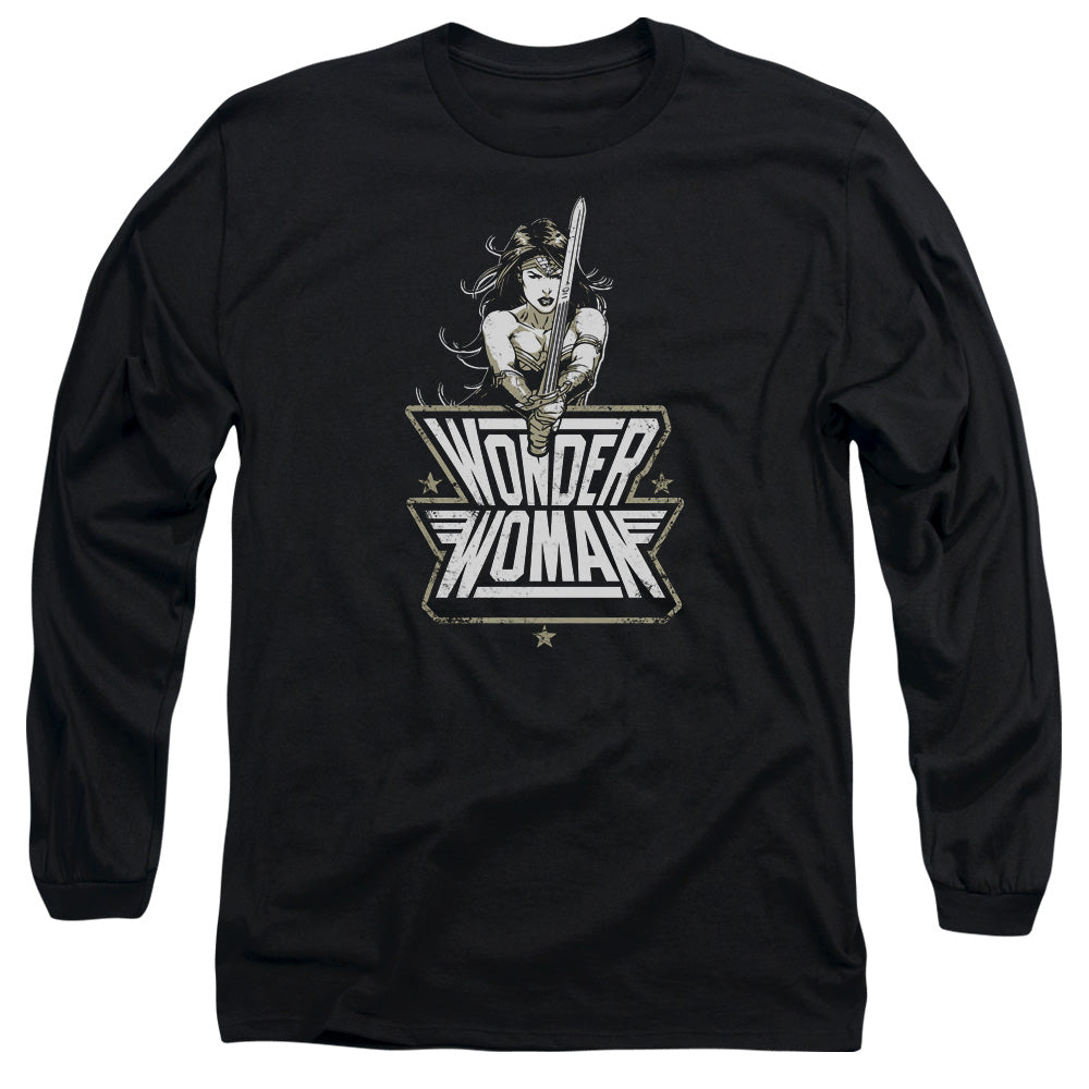 AN OFFCIALLY LICENSED BATMAN V SUPERMAN TOUGH MEN'S LONG SLEEVE T-SHIRT BLACK