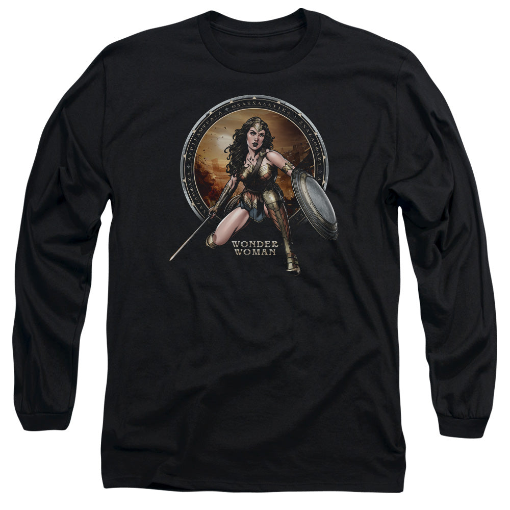 AN OFFCIALLY LICENSED BATMAN V SUPERMAN BATLLE ZONE MEN'S LONG SLEEVE T-SHIRT BLACK