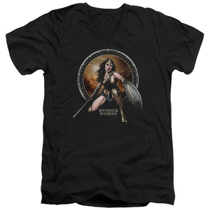AN OFFCIALLY LICENSED BATMAN V SUPERMAN BATLLE ZONE MEN'S V-NECK T-SHIRT BLACK