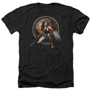 AN OFFCIALLY LICENSED BATMAN V SUPERMAN BATLLE ZONE MEN'S HEATHER T-SHIRT CHARCOAL