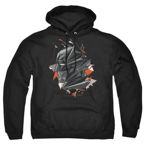 AN OFFCIALLY LICENSED BATMAN V SUPERMAN BAT HEAD TECH ADULT UNISEX PULLOVER HOODIE BLACK