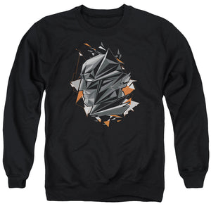 AN OFFCIALLY LICENSED BATMAN V SUPERMAN BAT HEAD TECH ADULT UNISEX CREWNECK SWEATSHIRT BLACK