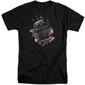 AN OFFCIALLY LICENSED BATMAN V SUPERMAN BAT HEAD TECH MEN'S TALL FIT T-SHIRT BLACK