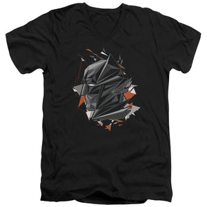 AN OFFCIALLY LICENSED BATMAN V SUPERMAN BAT HEAD TECH MEN'S V-NECK T-SHIRT BLACK