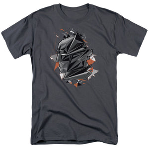 AN OFFCIALLY LICENSED BATMAN V SUPERMAN BAT HEAD TECH MEN'S REGULAR FIT T-SHIRT CHARCOAL
