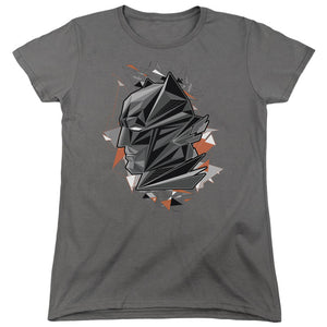 AN OFFCIALLY LICENSED BATMAN V SUPERMAN BAT HEAD TECH WOMEN'S REGULAR FIT T-SHIRT CHARCOAL
