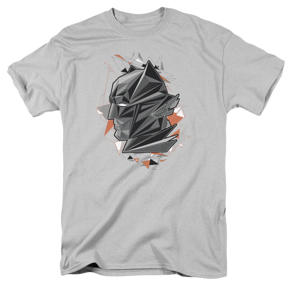 AN OFFCIALLY LICENSED BATMAN V SUPERMAN BAT HEAD TECH MEN'S REGULAR FIT T-SHIRT SILVER