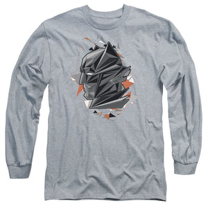 AN OFFCIALLY LICENSED BATMAN VS SUPERMAN DAWN MEN'S LONG SLEEVE T-SHIRT ATHLETIC HEATHER
