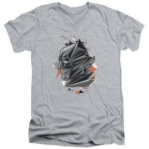 AN OFFCIALLY LICENSED BATMAN VS SUPERMAN DAWN MEN'S V-NECK T-SHIRT ATHLETIC HEATHER