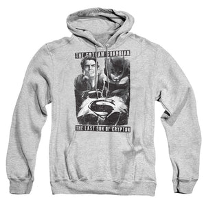 AN OFFCIALLY LICENSED BATMAN V SUPERMAN GUARDIAN V SON ADULT UNISEX PULLOVER HOODIE ATHLETIC HEATHER