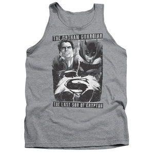 AN OFFCIALLY LICENSED BATMAN V SUPERMAN GUARDIAN V SON ADULT UNISEX TANK TOP ATHLETIC HEATHER