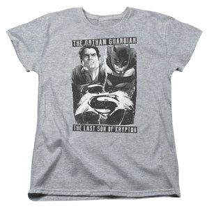 AN OFFCIALLY LICENSED BATMAN V SUPERMAN GUARDIAN V SON WOMEN'S REGULAR FIT T-SHIRT ATHLETIC HEATHER