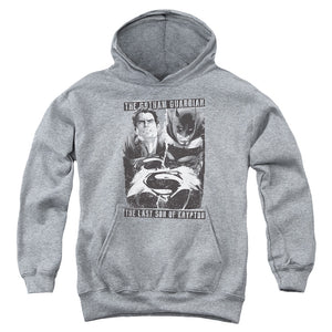 AN OFFCIALLY LICENSED BATMAN V SUPERMAN GUARDIAN V SON YOUTH HOODIE ATHLETIC HEATHER