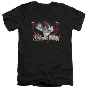 AN OFFCIALLY LICENSED BATMAN V SUPERMAN THIS MEANS WAR MEN'S V-NECK T-SHIRT BLACK