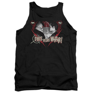 AN OFFCIALLY LICENSED BATMAN V SUPERMAN THIS MEANS WAR ADULT UNISEX TANK TOP BLACK