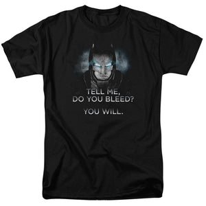 AN OFFCIALLY LICENSED BATMAN V SUPERMAN DO YOU BLEED MEN'S REGULAR FIT T-SHIRT BLACK
