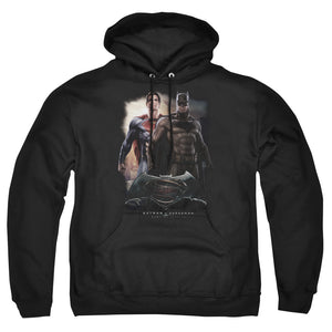 AN OFFCIALLY LICENSED BATMAN VS SUPERMAN DAWN ADULT UNISEX PULLOVER HOODIE BLACK