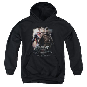 AN OFFCIALLY LICENSED BATMAN VS SUPERMAN DAWN YOUTH HOODIE BLACK